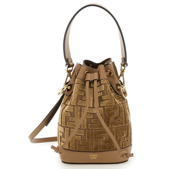 NEW FENDI MON TRESOR VELVET LEATHER BUCKET SHOULDER BAG PURSE AUTHENTIC! - Picture 1 of 11